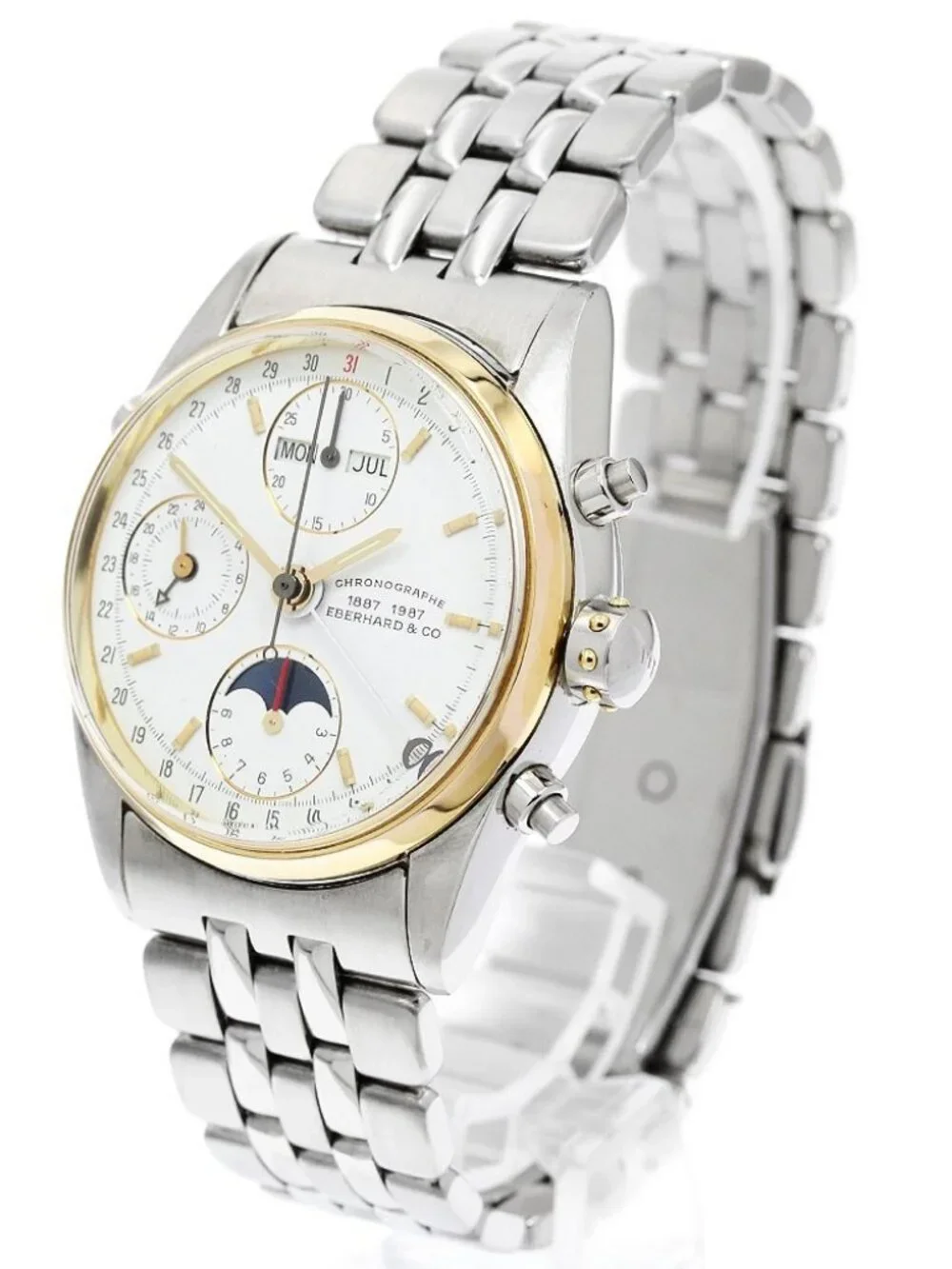 EBERHARD 32012 Triple calendar chronograph white Dial Automatic Men's_957191